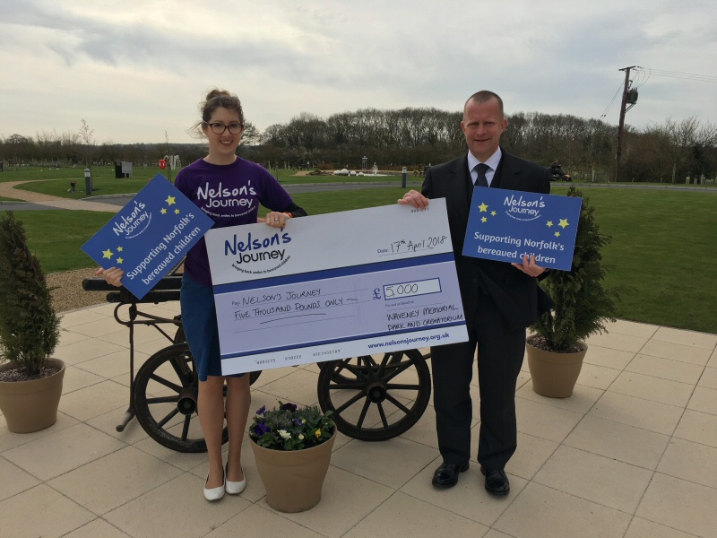 Cheque Presentation - Nelsons Journey April 2018
